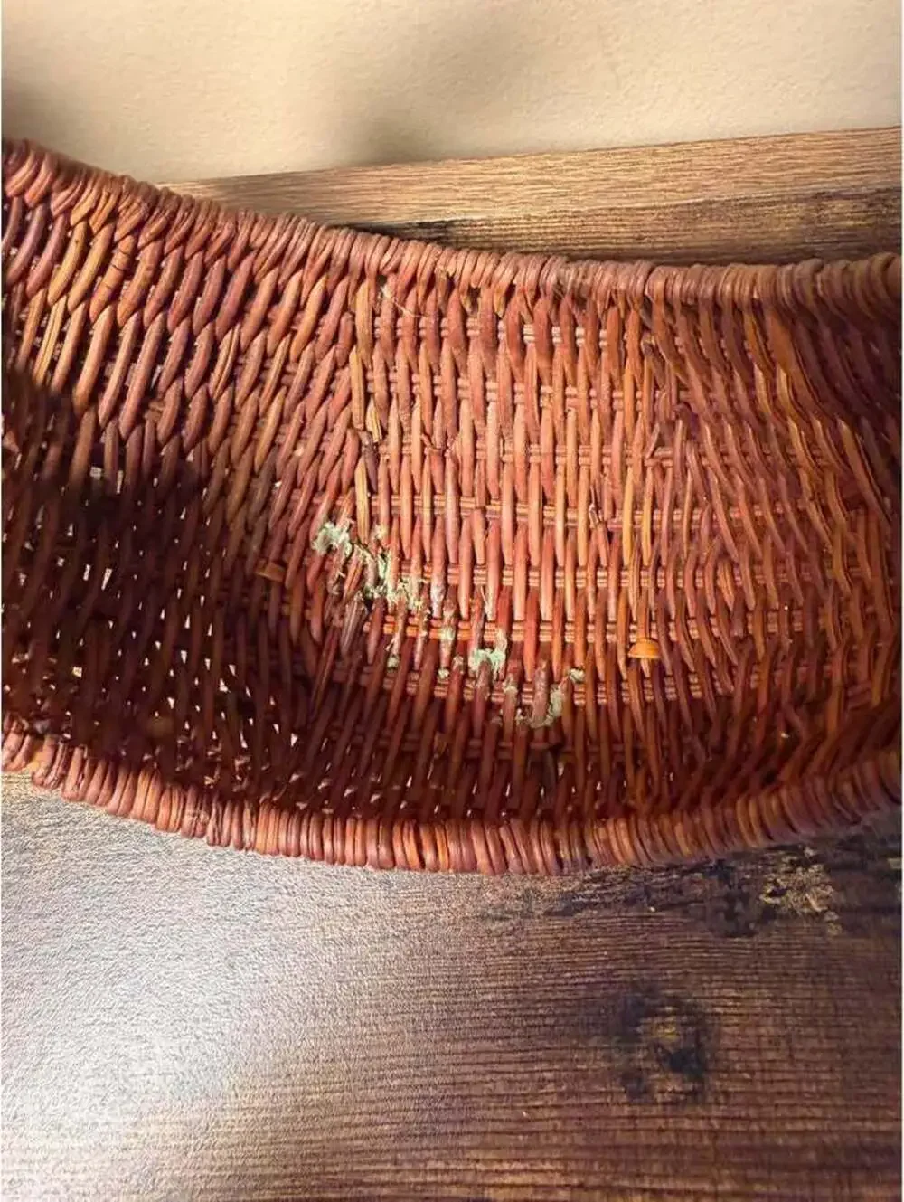 Vintage Woven Wicker Bird Basket